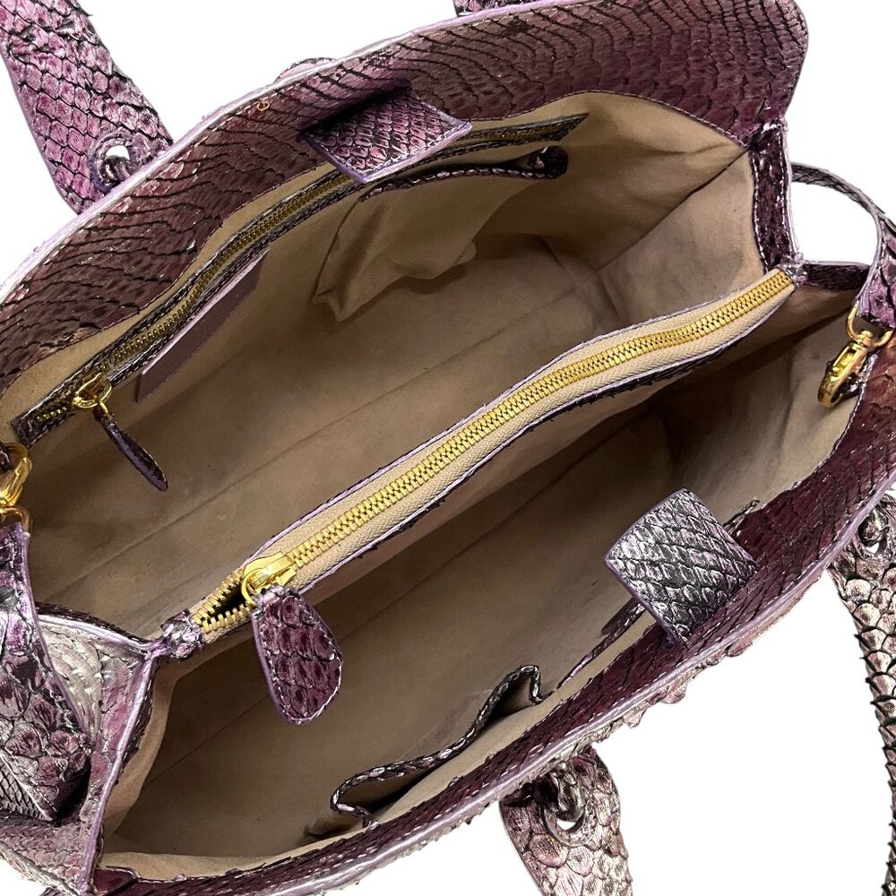 Nancy Gonzalez Medium Python Top Handle Bag - image 7